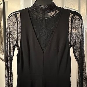 French connection black lace jumpsuit xs